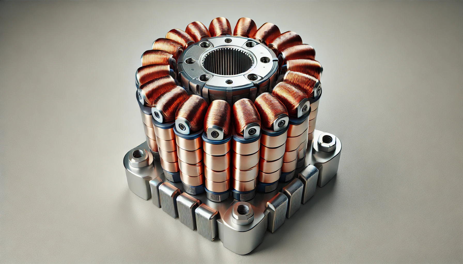 Cewki elektromagnesu i wirnika – wizualizacja produktowa
